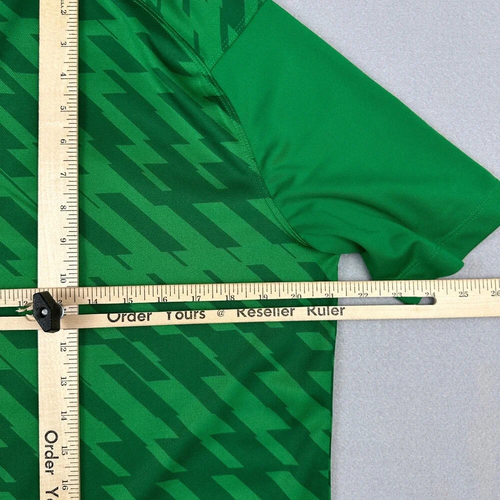 University Of Oregon Shirt Men Medium Green Geometric Nike Polo Dri Fit NCAA M